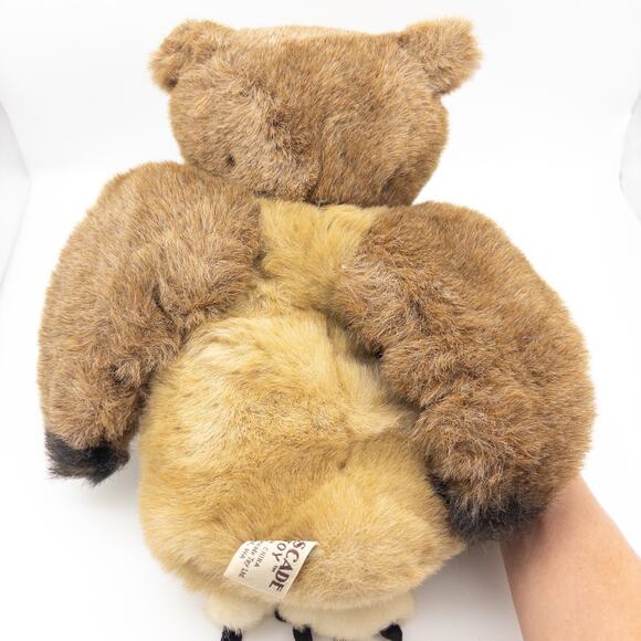 Vintage Cascade Toy Hand Puppet Owl Plush 13” Swivel Head Rotates EUC - Picture 3 of 8